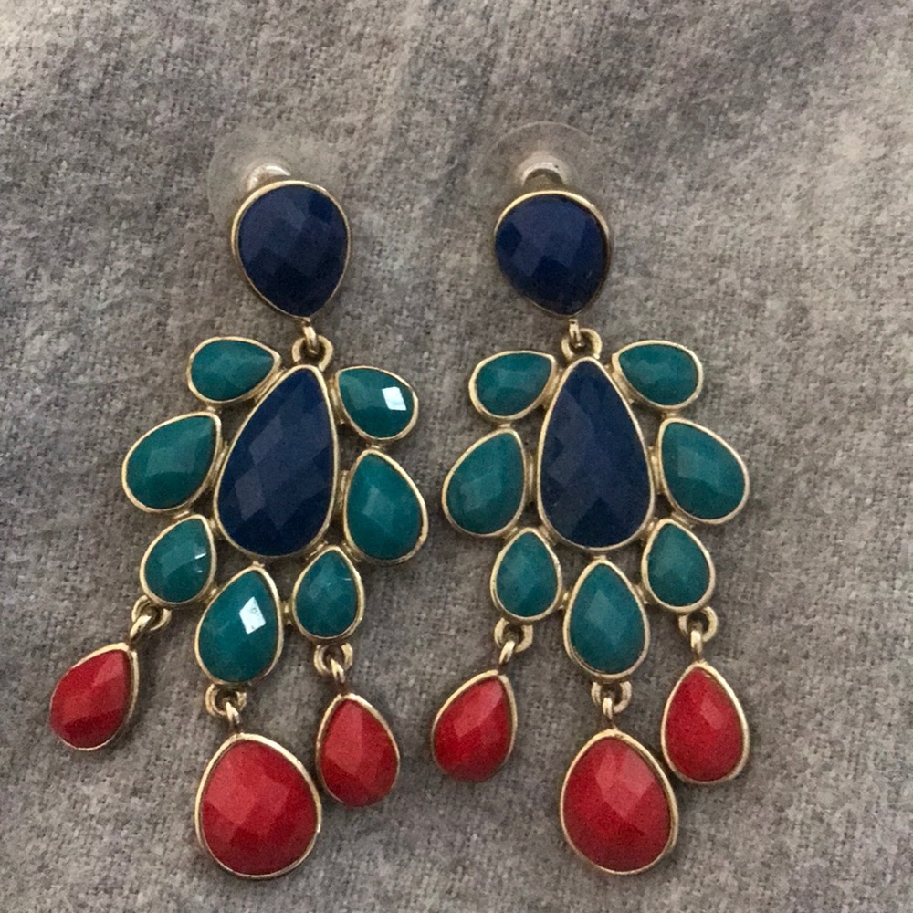 multi-colored statement earrings
